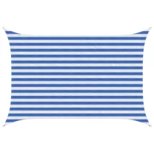 vidaXL Napernyő Vászon Kék és Fehér 2 x 3,5 m HDPE