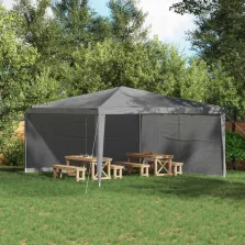  vidaXL Parti sátor oldalfal 2 pcs Világosszürke 400 x 195 cm