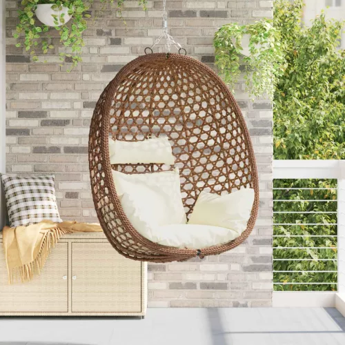 vidaXL Függő tojásfotel állvány nélkül polirattan 92 x 57,5 x 110 cm