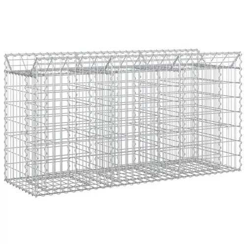 vidaXL Gabion emelt ágy Ezüst 150 x 50 x 80 cm Horganyzott acél