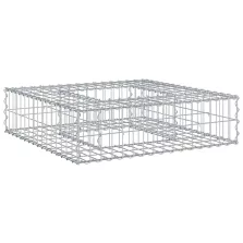   vidaXL Gabion emelt ágy Ezüst 80 x 80 x 20 cm Horganyzott acél