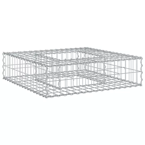 vidaXL Gabion emelt ágy Ezüst 80 x 80 x 20 cm Horganyzott acél