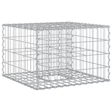   vidaXL Gabion emelt ágy Ezüst 60 x 60 x 40 cm Horganyzott acél