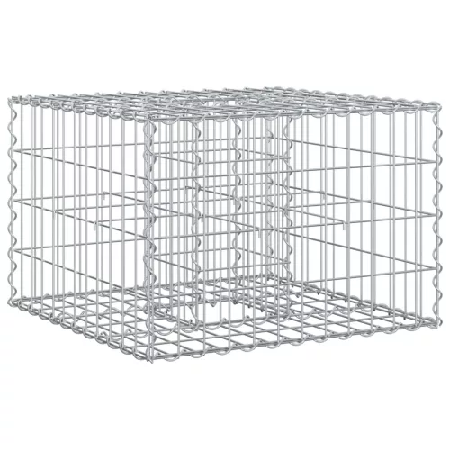 vidaXL Gabion emelt ágy Ezüst 60 x 60 x 40 cm Horganyzott acél