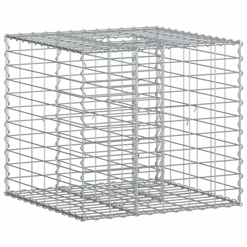 vidaXL Gabion emelt ágy Ezüst 60 x 60 x 55 cm Horganyzott acél