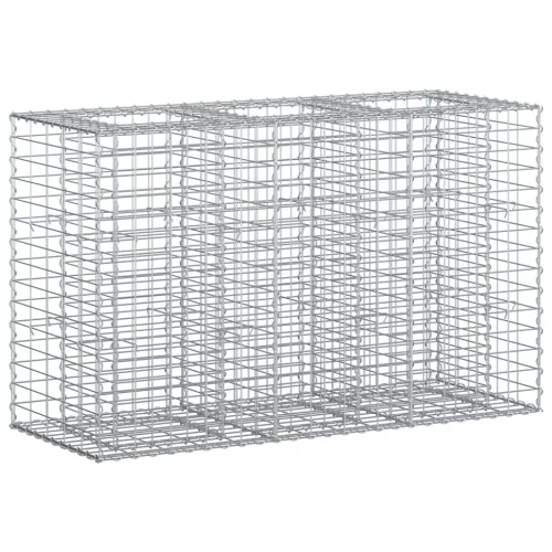 vidaXL Gabion emelt ágy Ezüst 130 x 50 x 80 cm Horganyzott acél