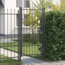 vidaXL Kerítés kapu zárral Asten Fekete 175 x 88 cm Acél