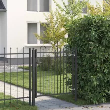   vidaXL Kerítés kapu HORST 100 x 100 cm Fém Fekete Zárolható