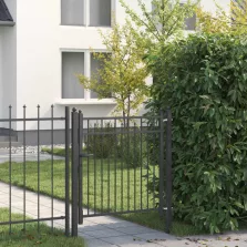   vidaXL Kerítés kapu HORST 100 x 100 cm Fém Fekete Zárolható