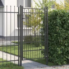   vidaXL Kerítés kapu HORST 100 x 175 cm Fém Fekete Zárolható