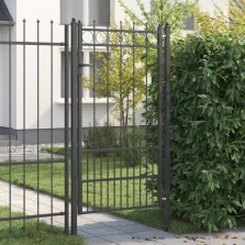 vidaXL Kerítés kapu HORST Acél Fekete Zárolható
