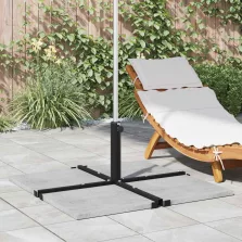   vidaXL Napernyő talp 25–50 mm átmérőjű rúdhoz Fekete Porszórt acél