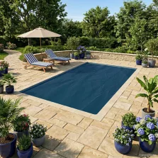   vidaXL Medencefedél Extra Nehéz Fekete és Kék 600 x 400 cm PE