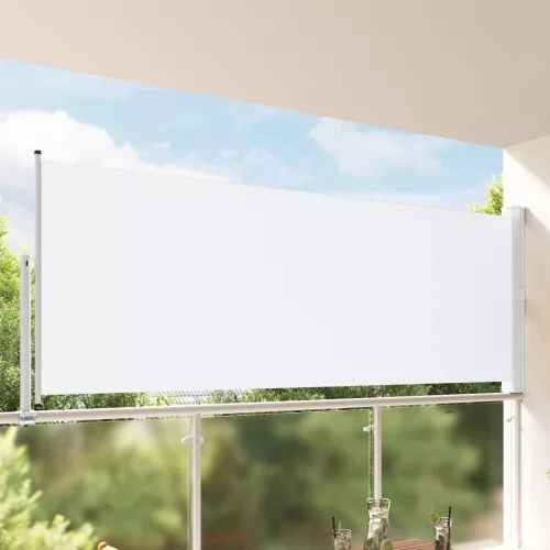 vidaXL Oldali árnyékoló 100% poliészter, vas, acél