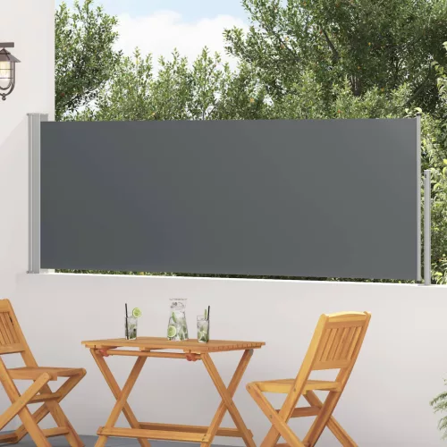 vidaXL Húzható oldalsó napernyő Antracitszürke 300 x 100 cm Poliészter