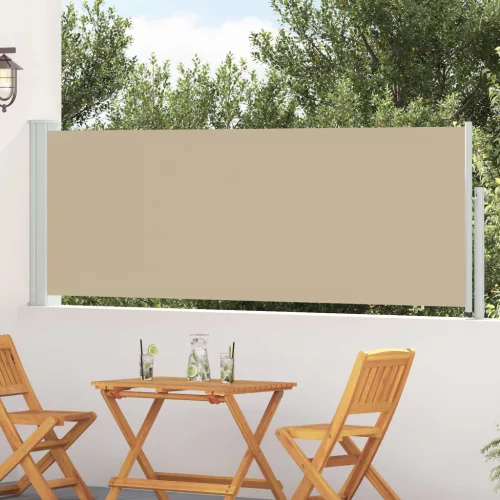 vidaXL Húzható oldalsó napernyő Bézs 500 x 100 cm Poliészter