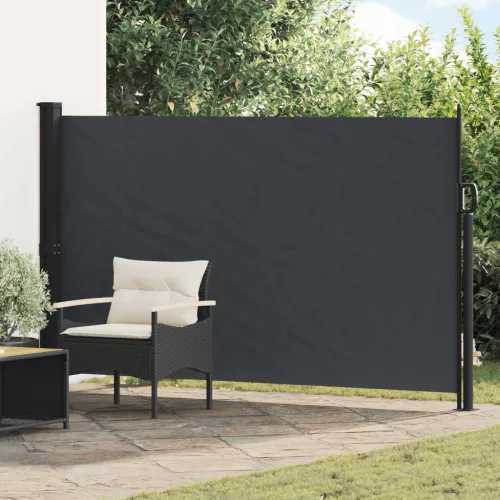 vidaXL Húzható oldalsó napernyő Fekete 300 x 170 cm Poliészter