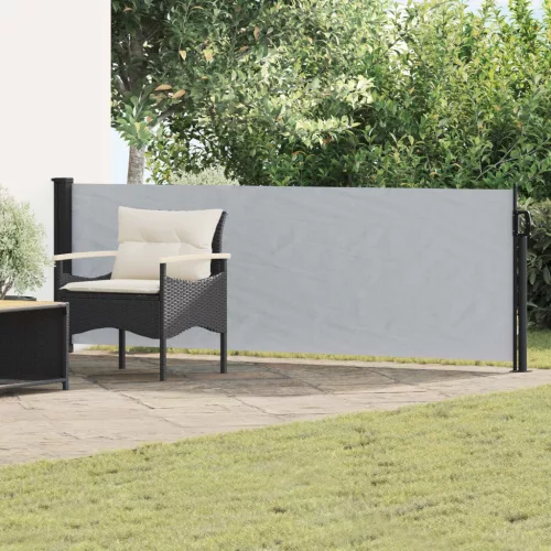 vidaXL Húzható oldalsó napernyő Szürke 500 x 100 cm Poliészter