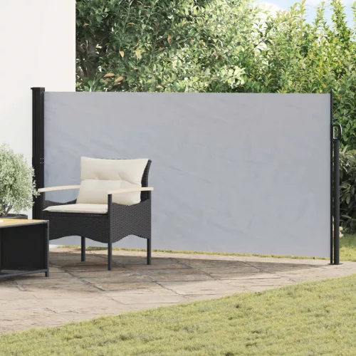 vidaXL Húzható oldalsó napernyő Szürke 500 x 120 cm Poliészter