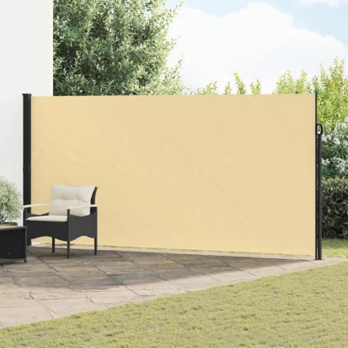 vidaXL Húzható oldalsó napernyő Homokszín 500 x 200 cm Poliészter