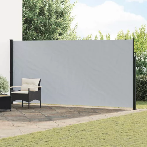 vidaXL Húzható oldalsó napernyő Szürke 600 x 180 cm Poliészter
