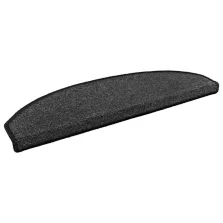   vidaXL Öntapadós lépcsőszőnyegek Félkör 15 pcs Antracitszürke