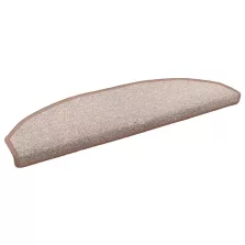   vidaXL Öntapadós lépcsőszőnyegek Félkör 15 pcs Világos Barna