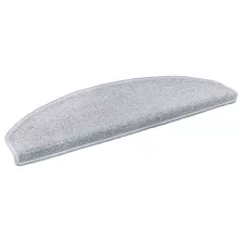   vidaXL Öntapadós lépcsőszőnyegek Félkör 15 pcs Világosszürke