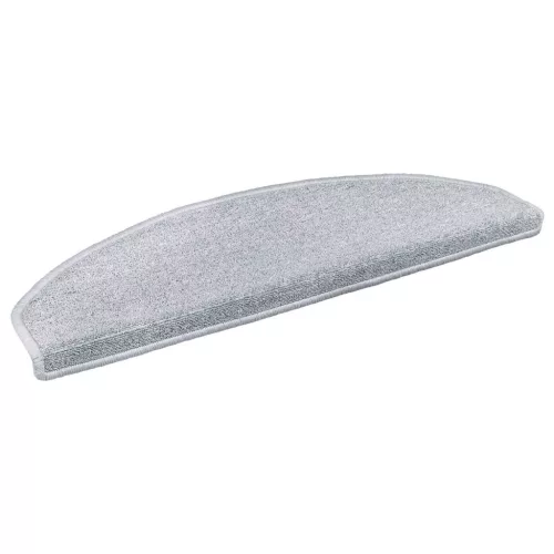 vidaXL Öntapadós lépcsőszőnyegek Félkör 15 pcs Világosszürke