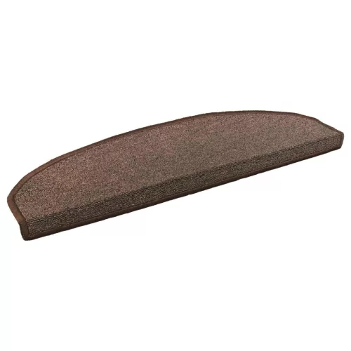 vidaXL Öntapadós lépcsőszőnyegek 15 pcs Kávébarnan 80 x 24,5 x 3,5 cm