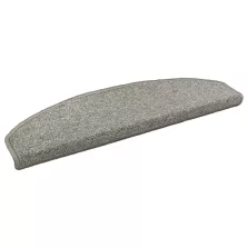   vidaXL Öntapadós lépcsőszőnyegek Félkör 15 pcs Világosszürke