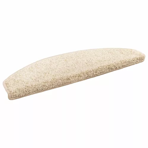 vidaXL Öntapadós lépcsőszőnyegek Félkör 15 pcs Világos Barna