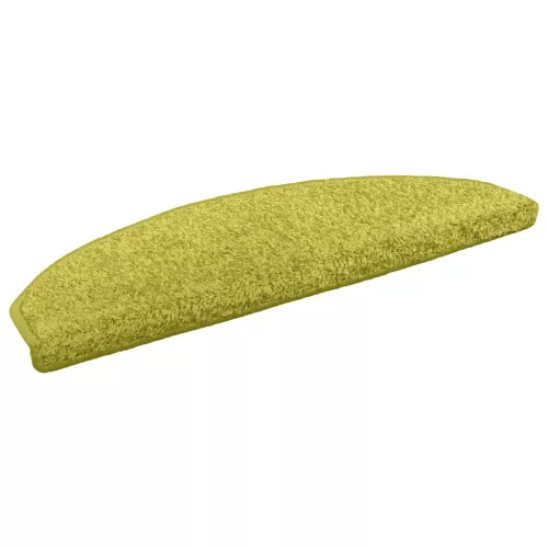 vidaXL Öntapadós lépcsőszőnyegek Félkör 15 pcs Zöld 80 x 24,5 x 3,5 cm