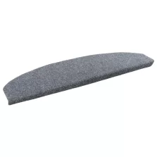   vidaXL Öntapadós lépcsőszőnyegek Félkör 15 pcs Világosszürke