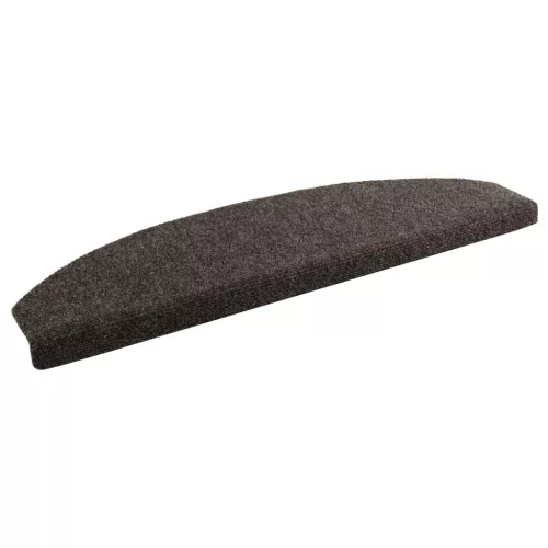 vidaXL Öntapadós lépcsőszőnyegek Félkör 15 pcs Antracitszürke