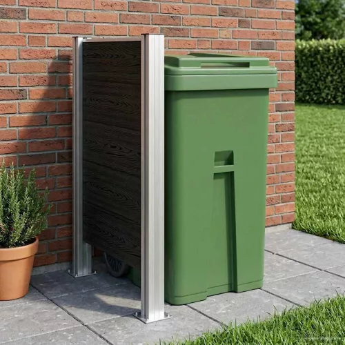 vidaXL Hulladék Gyűjtő Kerítés Szürke 85 x 12 x 115 cm