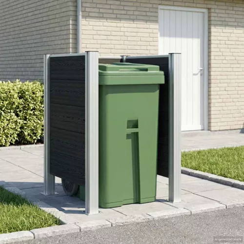 vidaXL Hulladék Gyűjtő Kerítés Szürke 85 x 85 x 115 cm