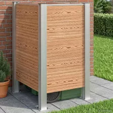   vidaXL Hulladék Gyűjtő Kerítés Barna 85 x 85 x 115 cm Alumínium és WPC