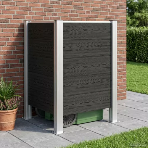 vidaXL Hulladék Gyűjtő Kerítés Szürke 85 x 85 x 115 cm