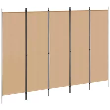   vidaXL 5-paneles szoba elválasztó Bézs 250 x 180 cm Szövet