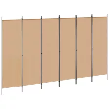   vidaXL 6-paneles szobaelválasztó Bézs 300 x 180 cm Szövet