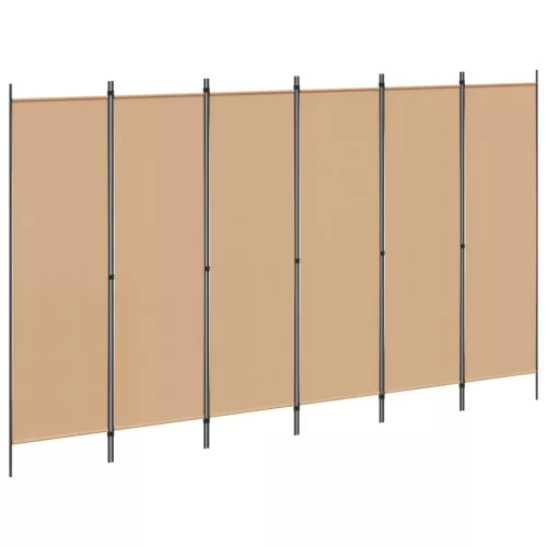 vidaXL 6-paneles szobaelválasztó Bézs 300 x 180 cm Szövet