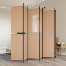   vidaXL 6-paneles szobaelválasztó Bézs 300 x 220 cm Szövet