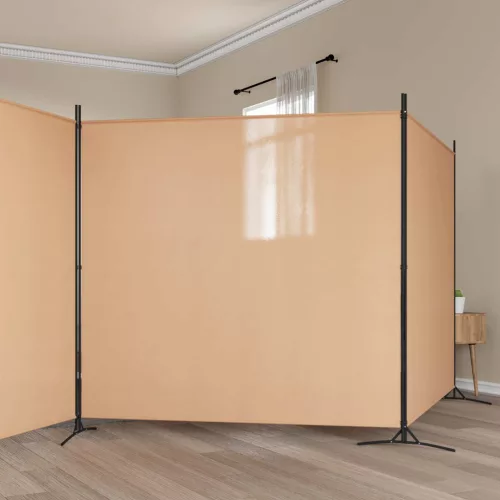 vidaXL 4-paneles szoba elválasztó Bézs 698 x 180 cm Szövet