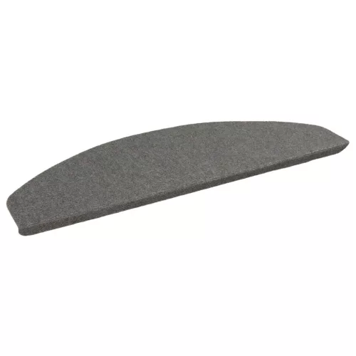 vidaXL Öntapadós lépcsőszőnyegek Félkör 15 pcs Szürke 80 x 28 x 3,5 cm