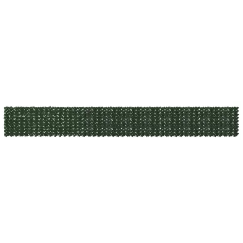 vidaXL Erkély képernyő levelekkel Sötétzöld 600 x 75 cm