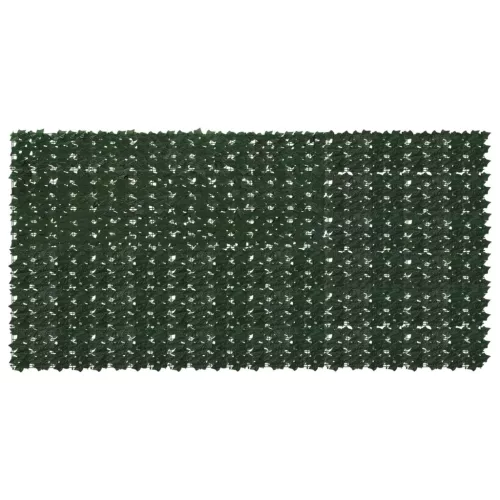 vidaXL Erkély képernyő levelekkel Sötétzöld 300 x 150 cm