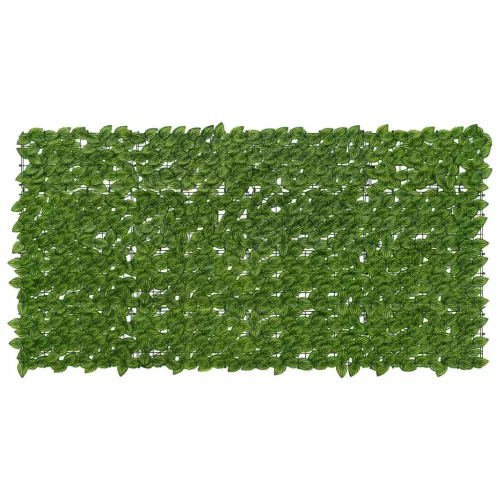 vidaXL Erkély képernyő levelekkel Zöld és Sárga 200 x 100 cm