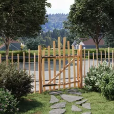   vidaXL Íves kerítési kapu 100 x 120 cm Impregnált Hazel Fa Természetes