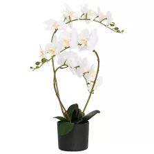  vidaXL Mesterséges orchidea növény cserépben Fehér 45 x 15 x 65 cm